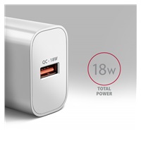 BAZAR - AXAGON ACU-QC18W, nabíječka do sítě 18W, 1x port USB-A, QC3.0/AFC/Apple, bílá - Poškozený obal (Náhradní krabice