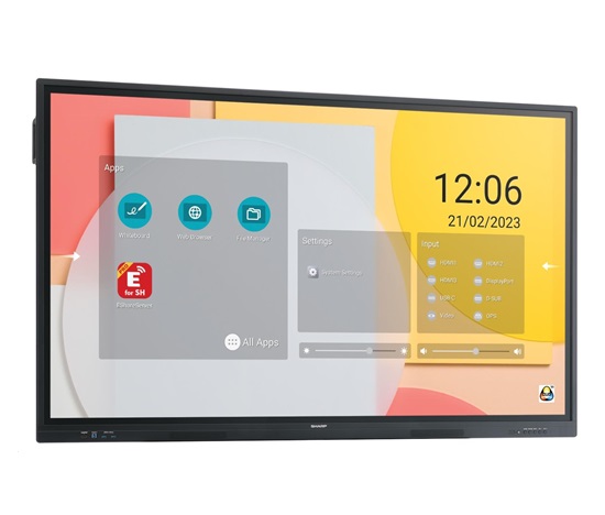 Sharp PN-LC752, LCD 75" Infračervený dotykový displej, 16/7, 3840 x 2160, 450[cd/m2], 1200:1, VGA,DP, HDMI, USB