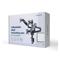 GEMBIRD Držák 3 monitorů na stůl MA-DA3-01, naklápěcí, až do 27” a 7kg, černý