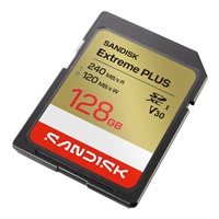 SanDisk SDXC karta 128GB Extreme PLUS (R240/W MB/s Class 10, UHS-I U3 V30)