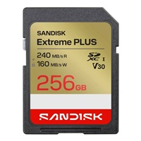 SanDisk SDXC karta 256GB Extreme PLUS (R240/W160 MB/s Class 10, UHS-I U3 V30)