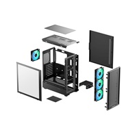 DEEPCOOL Case CG550 4F, ATX, Průhledná bočnice, 4x120mm ARGB, černá