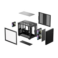 DEEPCOOL Case CG330 MESH 3F, mATX, Průhledná bočnice, 1x120mm ARGB, 2x140mm ARGB, černá