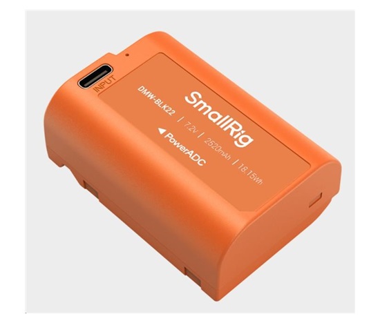 SmallRig 4979 Camera Battery USB-C Rechargeable DMW-BLK22 Orange
