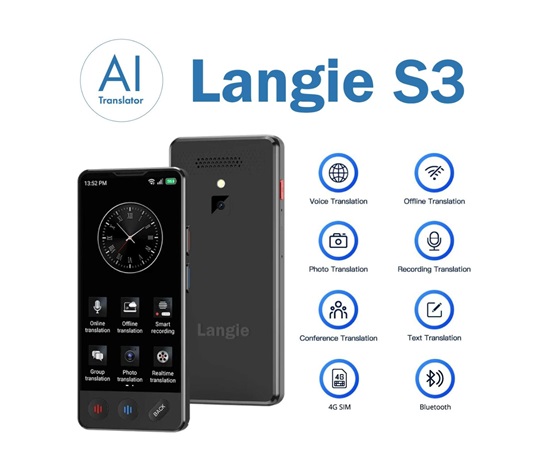 BAZAR - LANGIE S3 - kapesní překladač - Poškozený obal (Komplet)