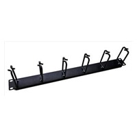 19" vyvazovací panel LEXI-Net 1U, celokovový, 6x úchyt 40x80mm, černý