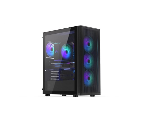 ENDORFY Case Ventum 400 ARGB, Průhledná bočnice, ATX, 4x120mm  ARGB, černá