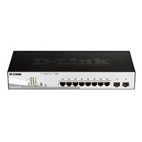 BAZAR - D-Link DGS-1210-10P 10-port Gigabit Smart+ PoE Switch, 8x GbE PoE+, 2x SFP, PoE 65W, fanless - Poškozený obal
