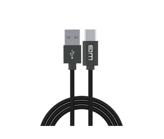 WG - Datový kabel Type-C s prodlouženým konektorem na USB-A, 1 metr, 3A, černá