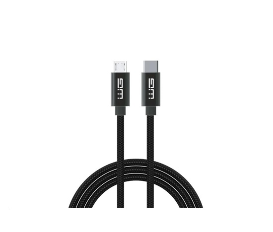 WG - Datový kabel Type-C (male) na Micro USB (male), 1 metr, černá
