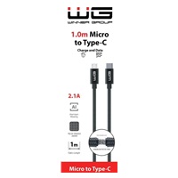 WG - Datový kabel Type-C (male) na Micro USB (male), 1 metr, černá