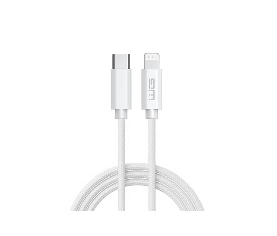 WG - Datový kabel Lightning MFi na Type-C, 2 metry, bílá