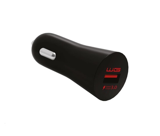 WG - Autonabíječka Fast 1x USB-A, Quick Charge 3.0,  5 V - 9 V - 12 V, černá