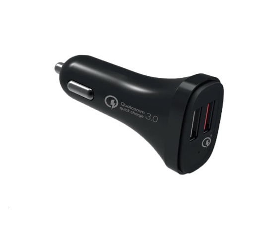 WG - Autonabíječka 2x USB-A, Quick Charge 3.0, 5,4 A, černá