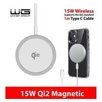 WG - Bezdrátová nabíječka Qi2 FAST MAGNET 15W, bílá