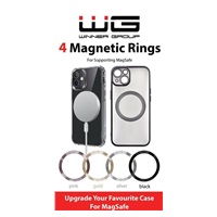 WG - Univerzální magnetické kroužky pro nalepení na kryt, 1x růžový + 1x zlatý + 1x stříbrný + 1x černý, MagSafe