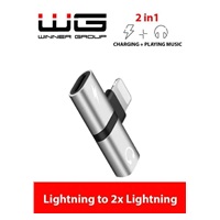 WG - Adapter Lightning (male) na Lightning 2x (female), stříbrná