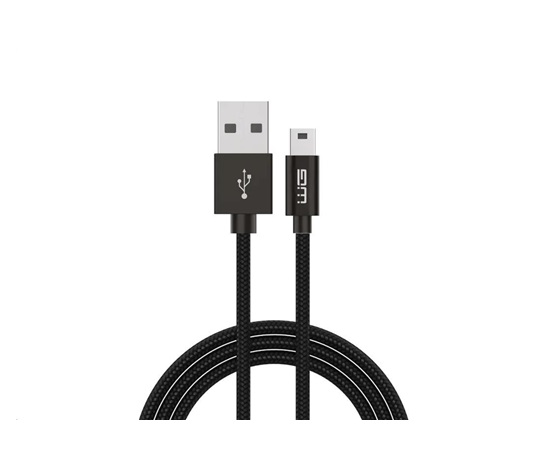 WG - Datový kabel USB Mini-B (5 pins) na USB-A, 3 metry, černá