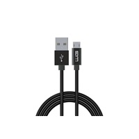 WG - Datový kabel Micro USB na USB-A, 1 metr, s prodlouženým konektorem, černá