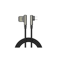 WG - Datový kabel Micro USB na USB-A, 1 metr, 90 stupňů zahnutý, černá