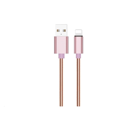 WG - Datový kabel Lightning na USB-A, 1 metr, růžová