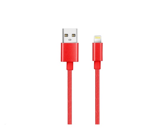 WG - Datový kabel Lightning MFI na USB-A, 1 metr, červená