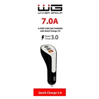 WG - Autonabíječka 3x USB-A, total 7.0 A ( QC 3,0 A + 2.0 A + 2.0 A ), černá