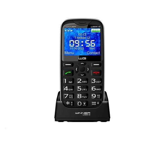 WG - Mobilní telefon WG20C, pro seniory, černá