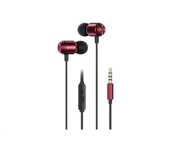 WG - Sluchátka HF stereo 3.5 mm Jack, červená