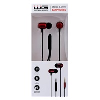 WG - Sluchátka HF stereo 3.5 mm Jack, červená