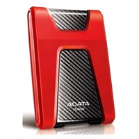 BAZAR - ADATA Externí HDD 1TB USB 3.1 DashDrive Durable HD650, červený (gumový, nárazu odolný) - Poškozený obal (Komplet