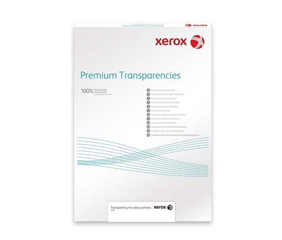BAZAR - Xerox Papír Transparentní fólie - Transparency 100m A4 Plain - Digital Color (50 listů, A4) - Poškozený obal (Ko