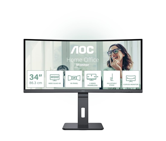 BAZAR - AOC MT VA LCD WLED 34" CU34P3CV - VA panel, 3440x1440, HDMI, DP, USB-C, 4xUSB 3.2, repro, vysk. stavitelny, zakr