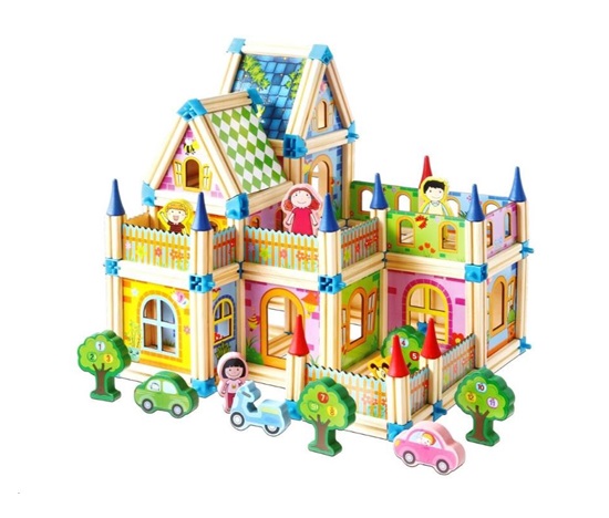2Kids Toys Dřevěná stavebnice Zámek barevný