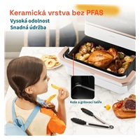 BAZAR - Cosori Dual Blaze TwinFry chytrá horkovzdušná fritéza10 L, keramika, bílá - Poškozený obal (Komplet)