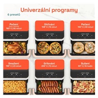 BAZAR - Cosori Dual Blaze TwinFry chytrá horkovzdušná fritéza10 L, keramika, bílá - Poškozený obal (Komplet)