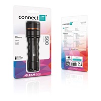 CONNECT IT GLEAM 500 LED ruční svítilna 4x AAA, ČERNÁ