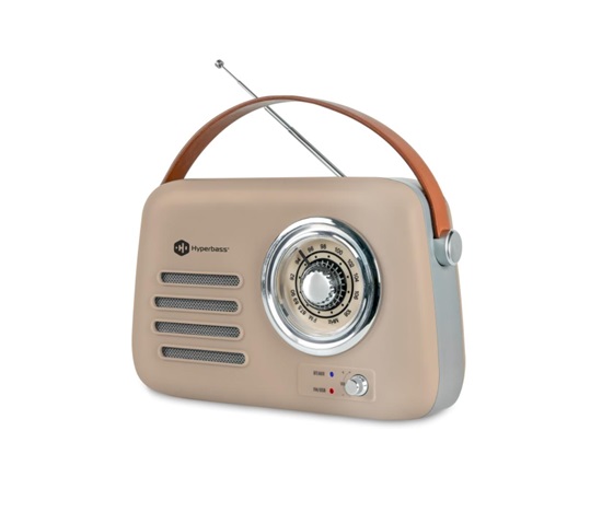 CONNECT IT Hyperbass RetroBEAT FM rádio a bezdrátový reproduktor BÉŽOVÝ