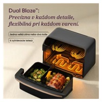 BAZAR - Cosori Dual Blaze Twin Fry Compact horkovzdušná fritéza 8,6 L, keramika, černá - Poškozený obal (Komplet)
