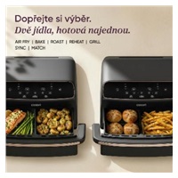 BAZAR - Cosori Dual Blaze Twin Fry Compact horkovzdušná fritéza 8,6 L, keramika, černá - Poškozený obal (Komplet)