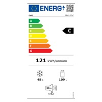 CHiQ kombi, mrazák dole, 157l (L 109l, M 48l), LowFrost, tm. metal. + 12 let záruka na kompresor (bez registrace)