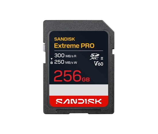 SanDisk SDXC karta 256GB Extreme PRO (R:300/W:250 MB/s, Class 10, UHS-II, V60)