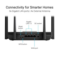 ASUS RT-AX50, WiFi 6 Extendable Router, AiMesh, 1xWAN, 3xLAN