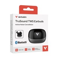 VERBATIM sluchátka TruSound Earbuds with ANC, USB-C, černá