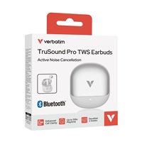 VERBATIM sluchátka TruSound Pro Earbuds White, USB-C, bílá