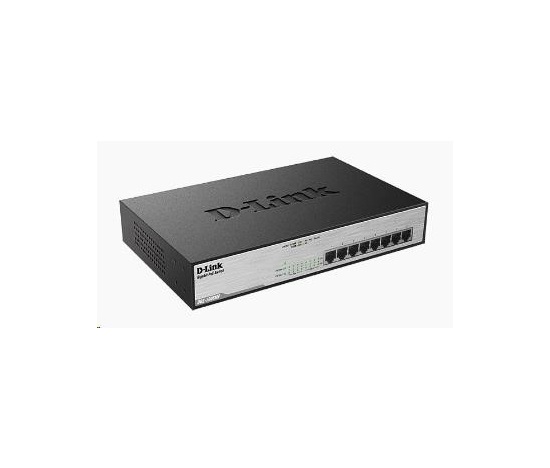 BAZAR - D-Link DGS-1008MP 8-port Gigabit PoE switch, 8x gigabit PoE RJ45, PoE budget 140W - Poškozený obal (Komplet)