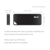Club3D Externí box pro M.2 NVMe SSD s ventilátorem, USB4 40Gbps