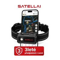 SATELLAI Collar Go M - GPS lokátor, komunikátor a monitor zdraví, černý, 3leté předplatné