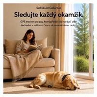 SATELLAI Collar Go M - GPS lokátor, komunikátor a monitor zdraví, černý, 3leté předplatné