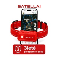 SATELLAI Collar Go M - GPS lokátor, komunikátor a monitor zdraví, červený, 3leté předplatné